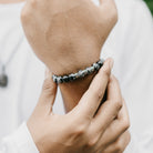 Men's Silver Bracelet | Snowflake Obsidian Bracelet | Mala Elements