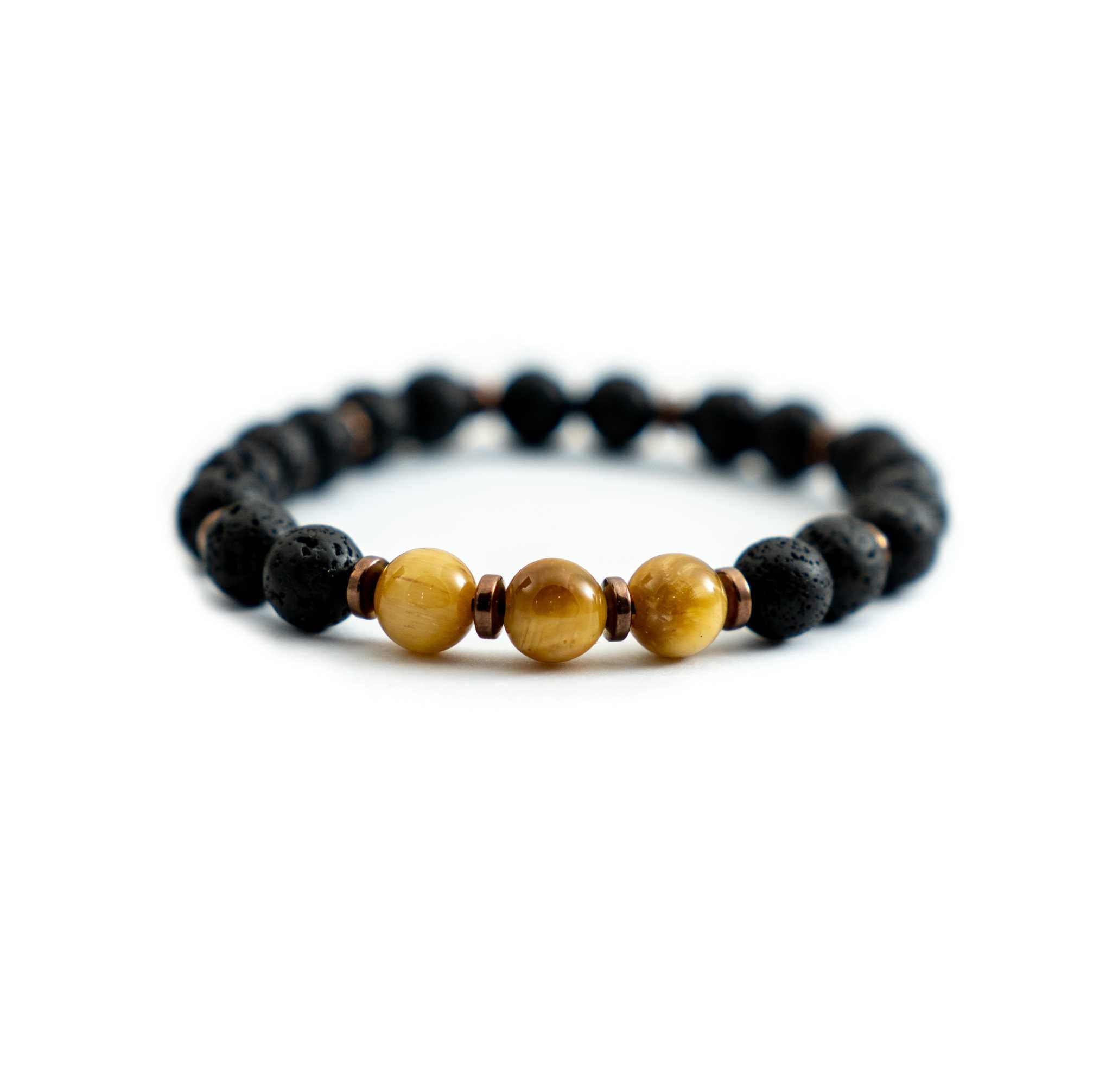 Lava and Yellow Tiger Eye Bracelet | Mala Elements