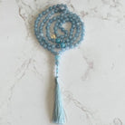 Aquamarine Bead Necklace | 33 Bead Bracelet | Mala Elements
