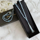 Aquamarine Bead Necklace | 33 Bead Bracelet | Mala Elements