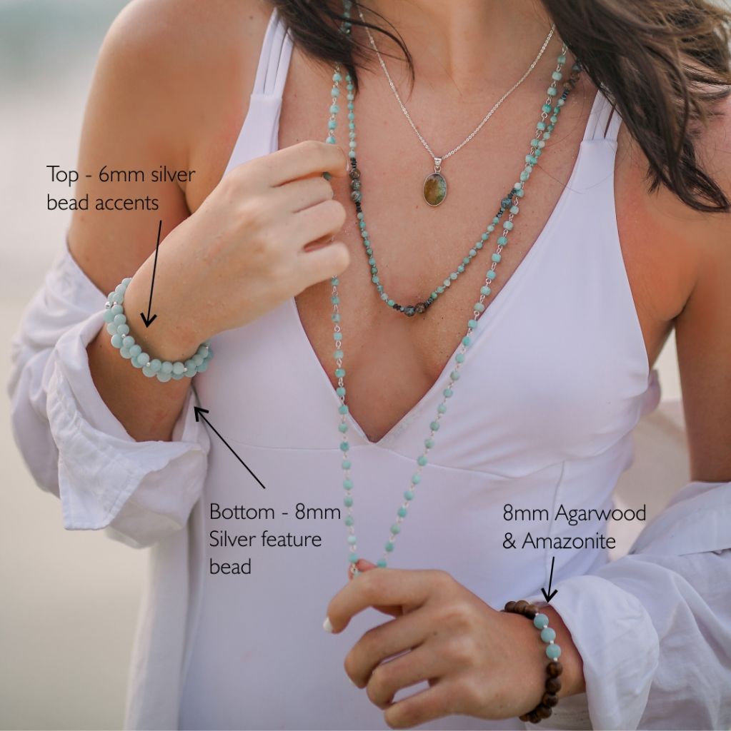 Amazonite Crystal Bracelet | Sandy Bay Bracelets | Mala Elements