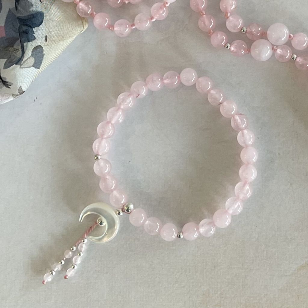 Chandra Rose Quartz Bracelet | Mala Elements