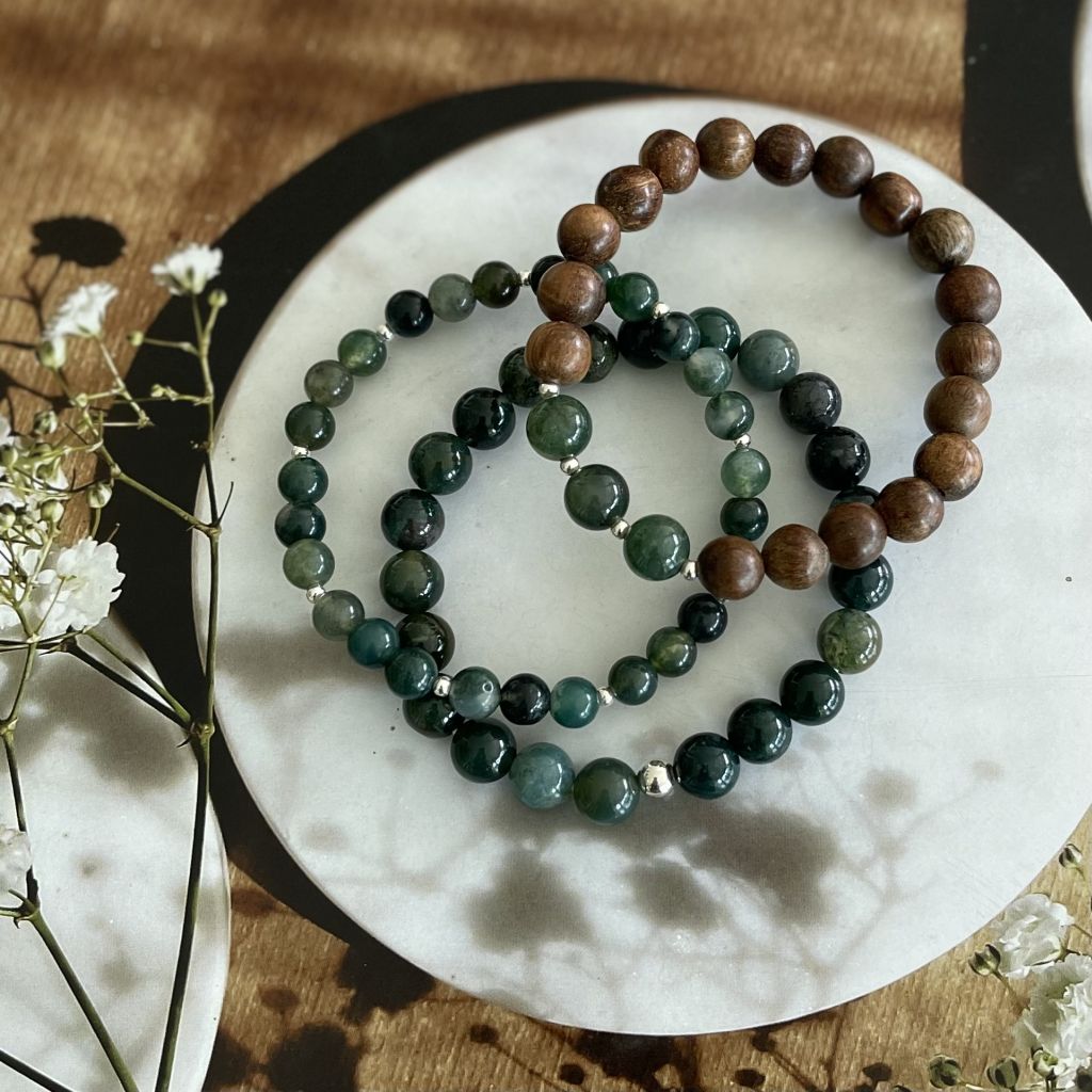 Moss Agate Bracelets | Agate bracelet Bundle | Mala Elements
