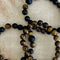 Tiger Eye Bracelet | Onyx Crowned Stack | Mala Elements