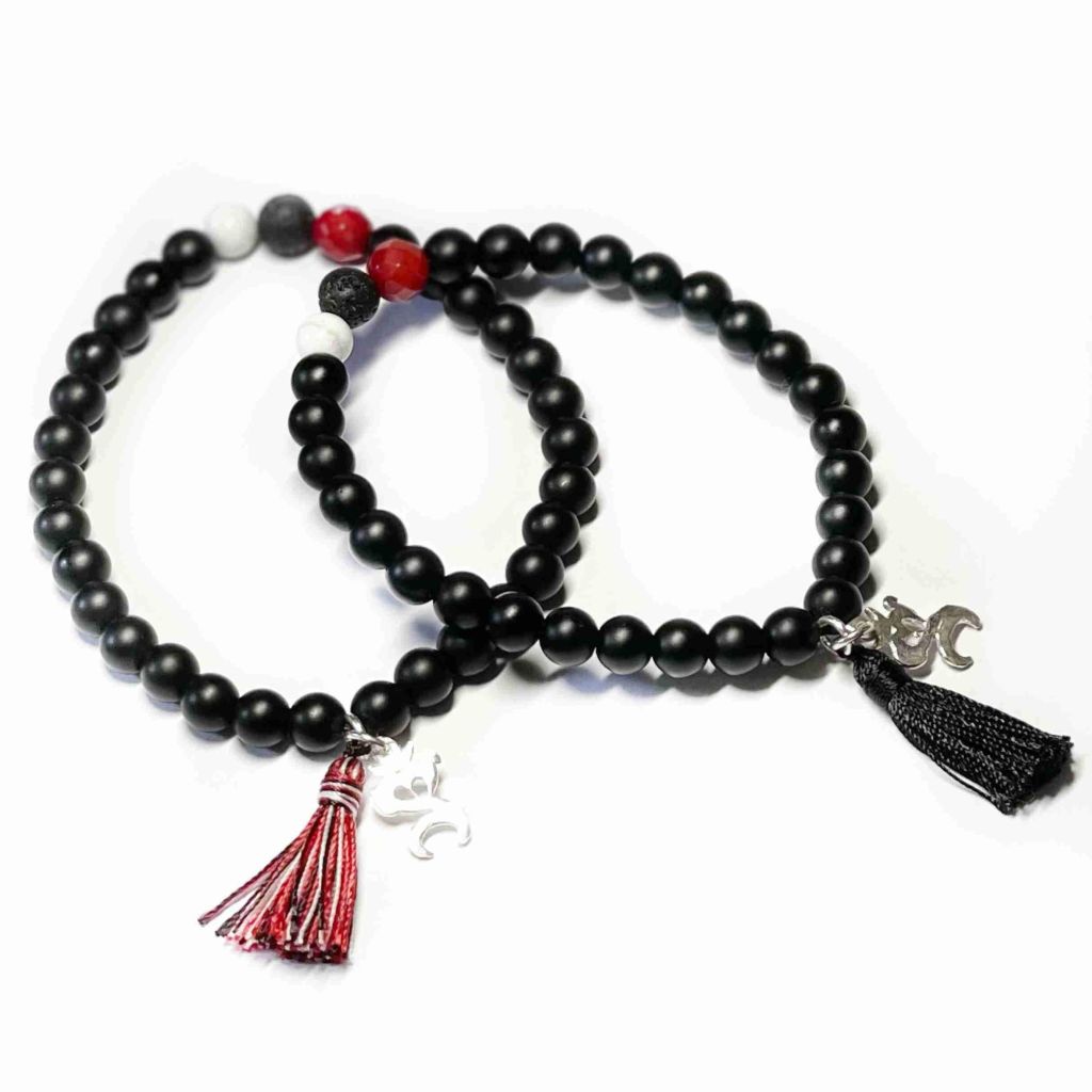 Black Moonstone Bracelet | Tri Datu Bracelet | Mala Elements