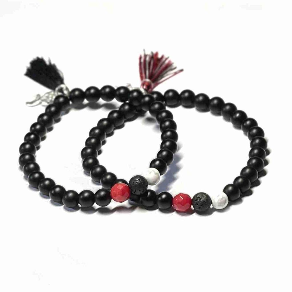 Black Moonstone Bracelet | Tri Datu Bracelet | Mala Elements