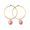 Peruvian Pink Opal Hoop Earrings