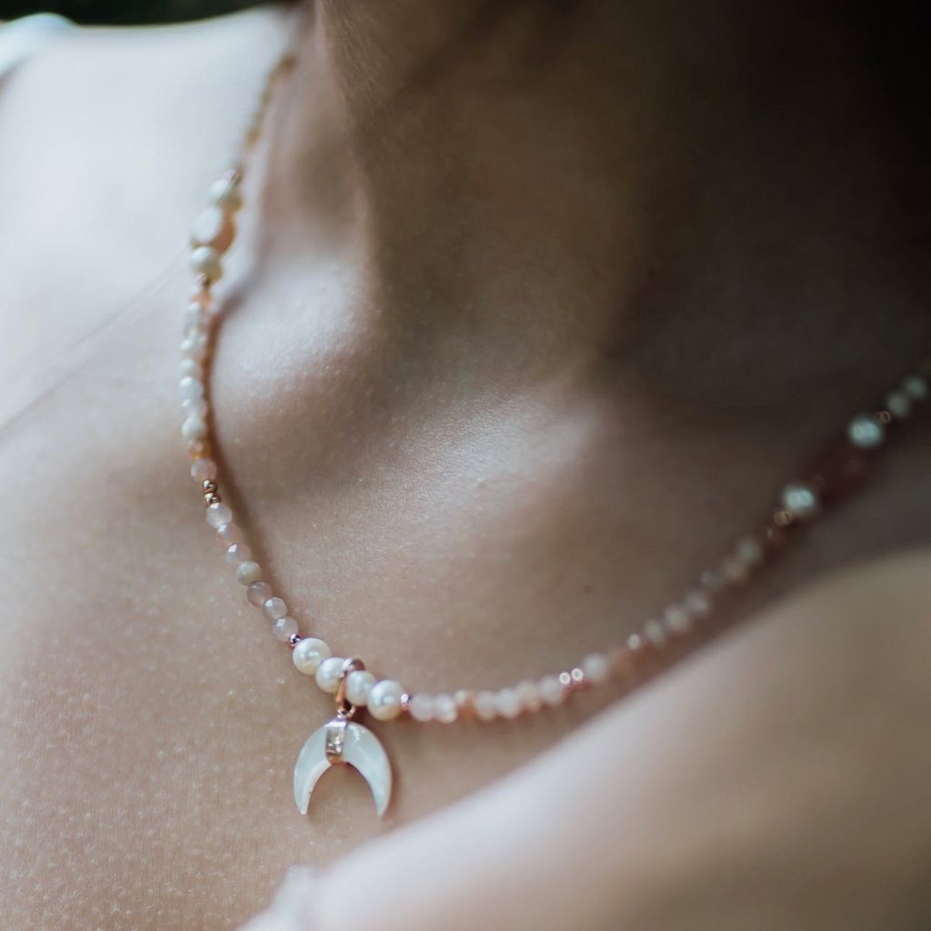 Freshwater Moonstone Necklace | Mala Elements