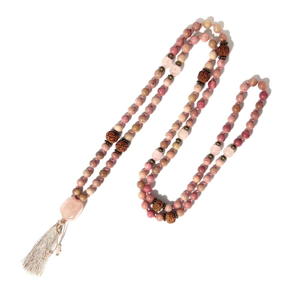 Rose Quartz Mala Necklace | Mala Elements