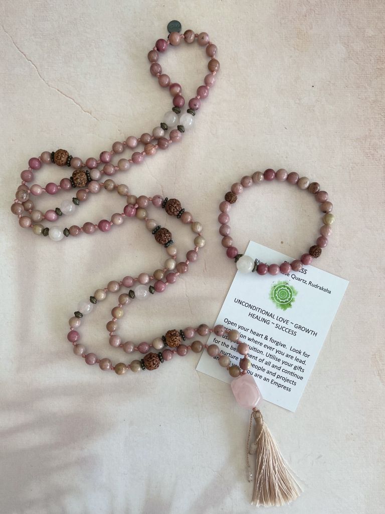 Rose Quartz Mala Necklace | Mala Elements