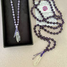 Clear Crystal Necklace | Amethyst Crystal Necklace | Mala Elements
