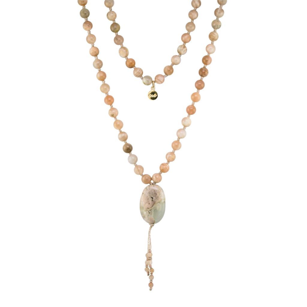 Divine Feminine Necklace | Flower Agate Mala | Mala Elements
