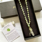 Prehnite and Clear Quartz Necklace | Mala Elements