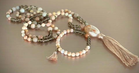 Smoky Quartz Beaded Necklace | Mala Elements