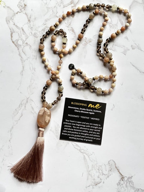 Smoky Quartz Beaded Necklace | Mala Elements