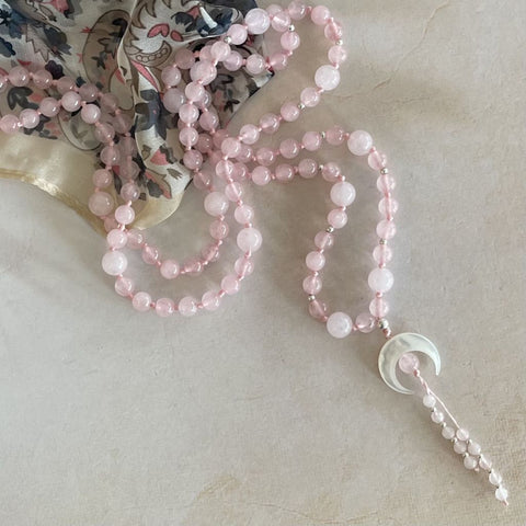 Chandra Rose Quartz Mala | Mala Elements