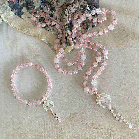 Chandra Rose Quartz Mala | Mala Elements