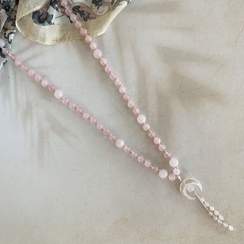 Chandra Rose Quartz Mala | Mala Elements