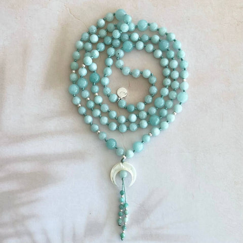 Chandra Amazonite Mala | Mala and Bracelet | Mala Elements