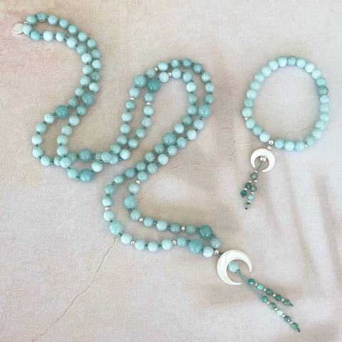 Chandra Amazonite Mala | Mala and Bracelet | Mala Elements