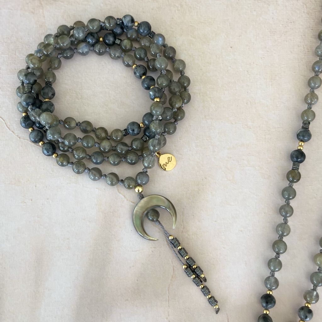 Labradorite Moon Mala | Stone Mala and Bracelet | Mala Elements