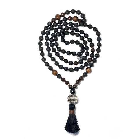 Men's Mala Necklace | Lava Stone Mala Necklace | Mala Elements