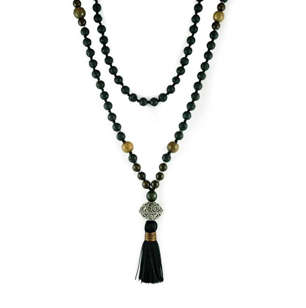 Men's Mala Necklace | Lava Stone Mala Necklace | Mala Elements
