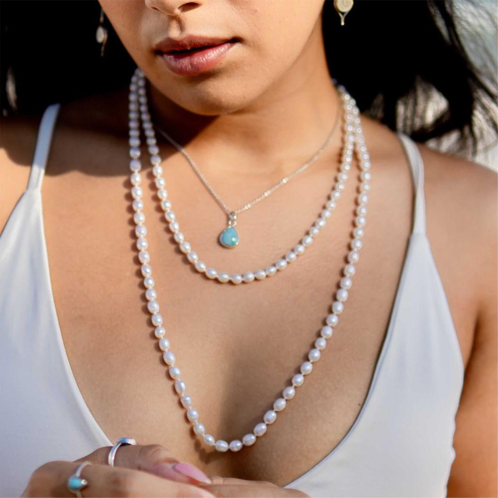 Pearl Rope Necklace | Fresh Water Pearl Necklace | Mala Elements