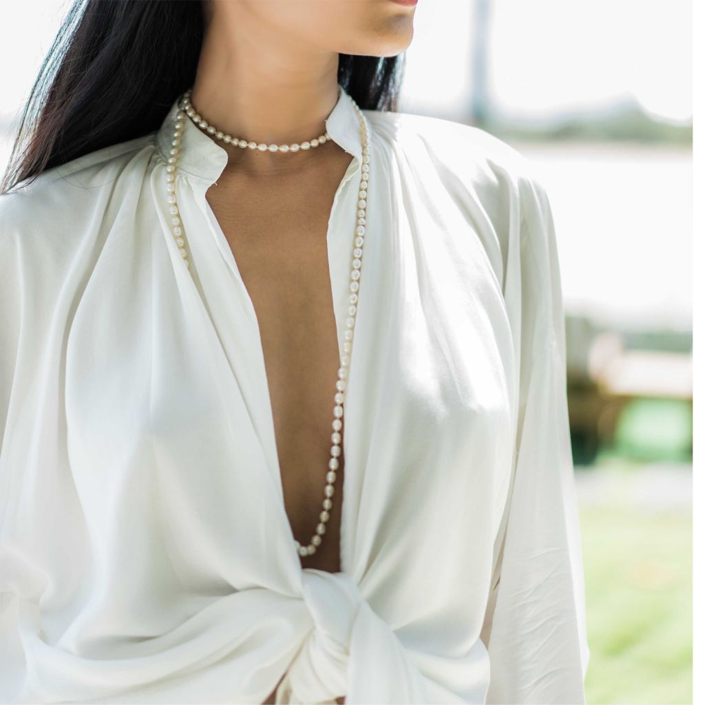 Pearl Rope Necklace | Fresh Water Pearl Necklace | Mala Elements