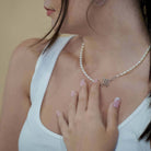 Pearl Fob Necklace | Rice Pearl Fob Necklace | Mala Elements