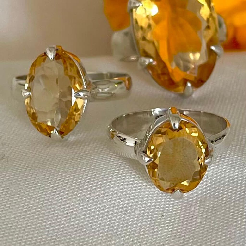 Women's Citrine Rings | Mini Citrine Rings | Mala Elements